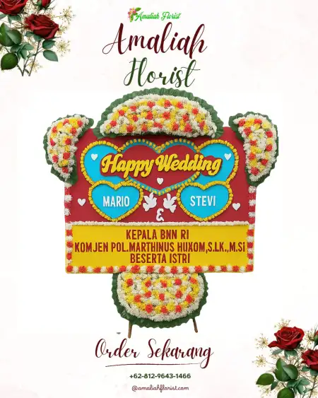 Papan Bunga Pernikahan Kampa